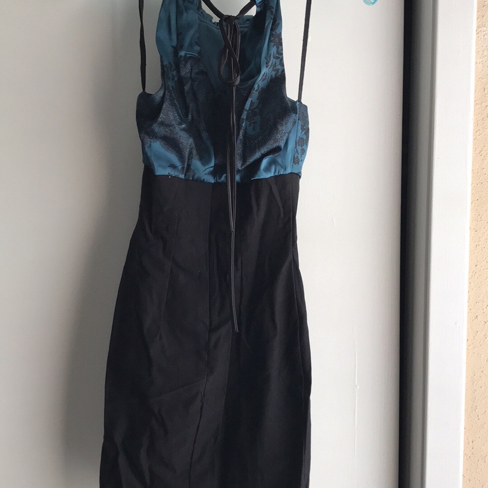 Blue and black dress